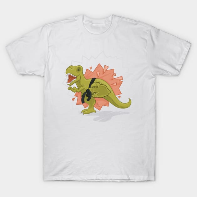 Side Kick T-Rex T-Shirt by polliadesign